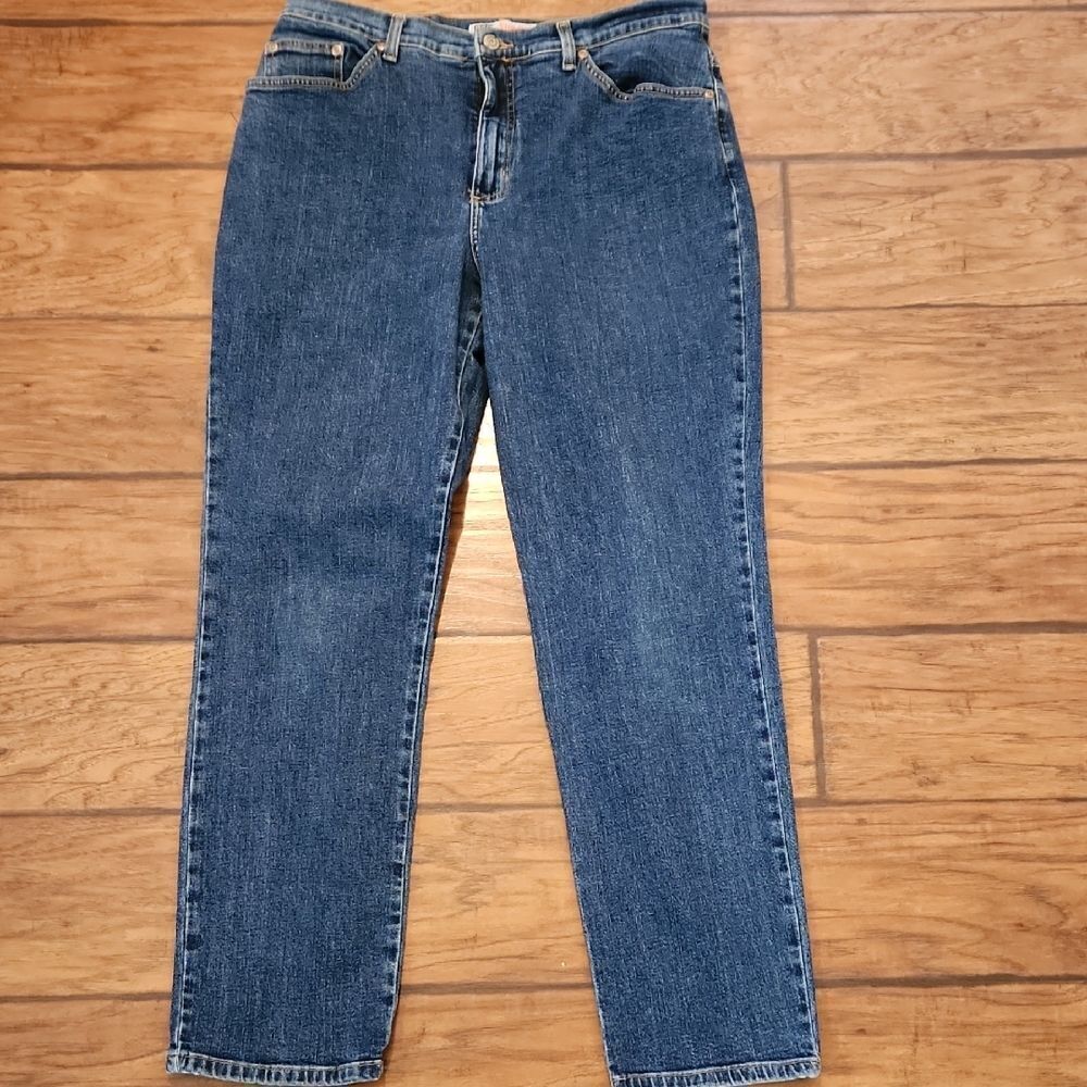 Faded Glory Blue Straight Leg Jeans with Contrast Stitching